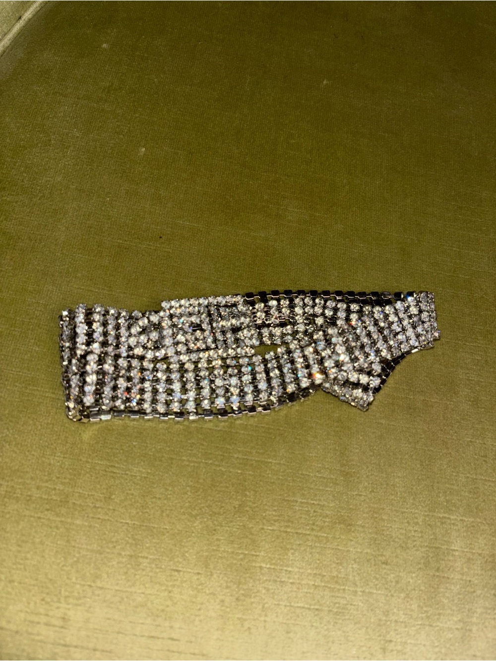 Flawless 5-Row Rhinestone Belt w Square Buckle Elegant Fit 27.5" - 35" Stunning! - Picture 3 of 11